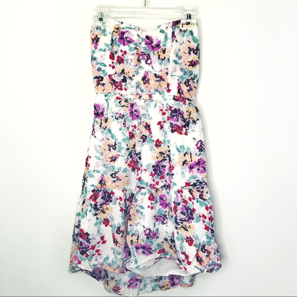 Strapless floral dress